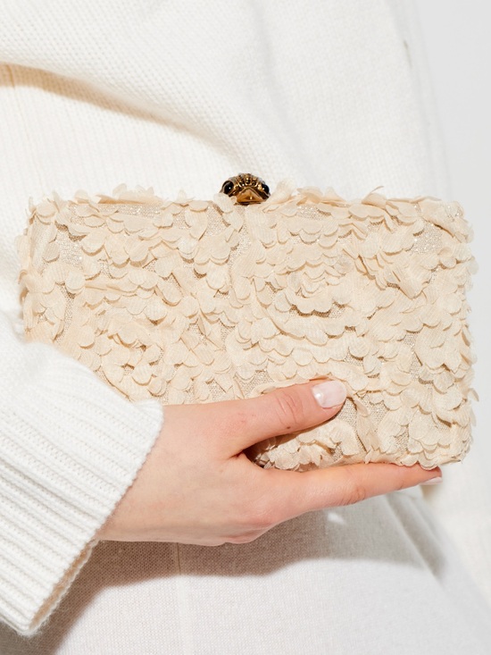 Kurt Geiger Handbags - Kurt Geiger London Crystal Floral Appliqué Kensington Clutch